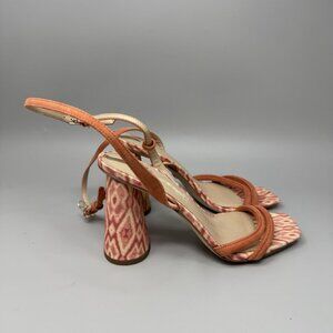 Sam Edelman Kia Women Sandal Sz 7 Suede  Block Heel Ankle Strap Open Toe